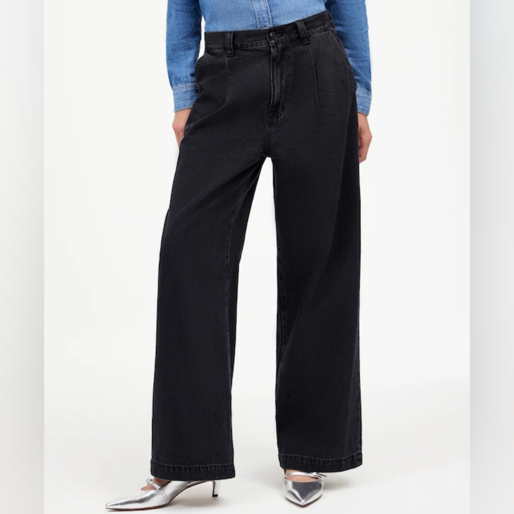 NWOT Madewell Harlow wide-leg jeans - Airy Denim Edition, Hollenbeck black, 30